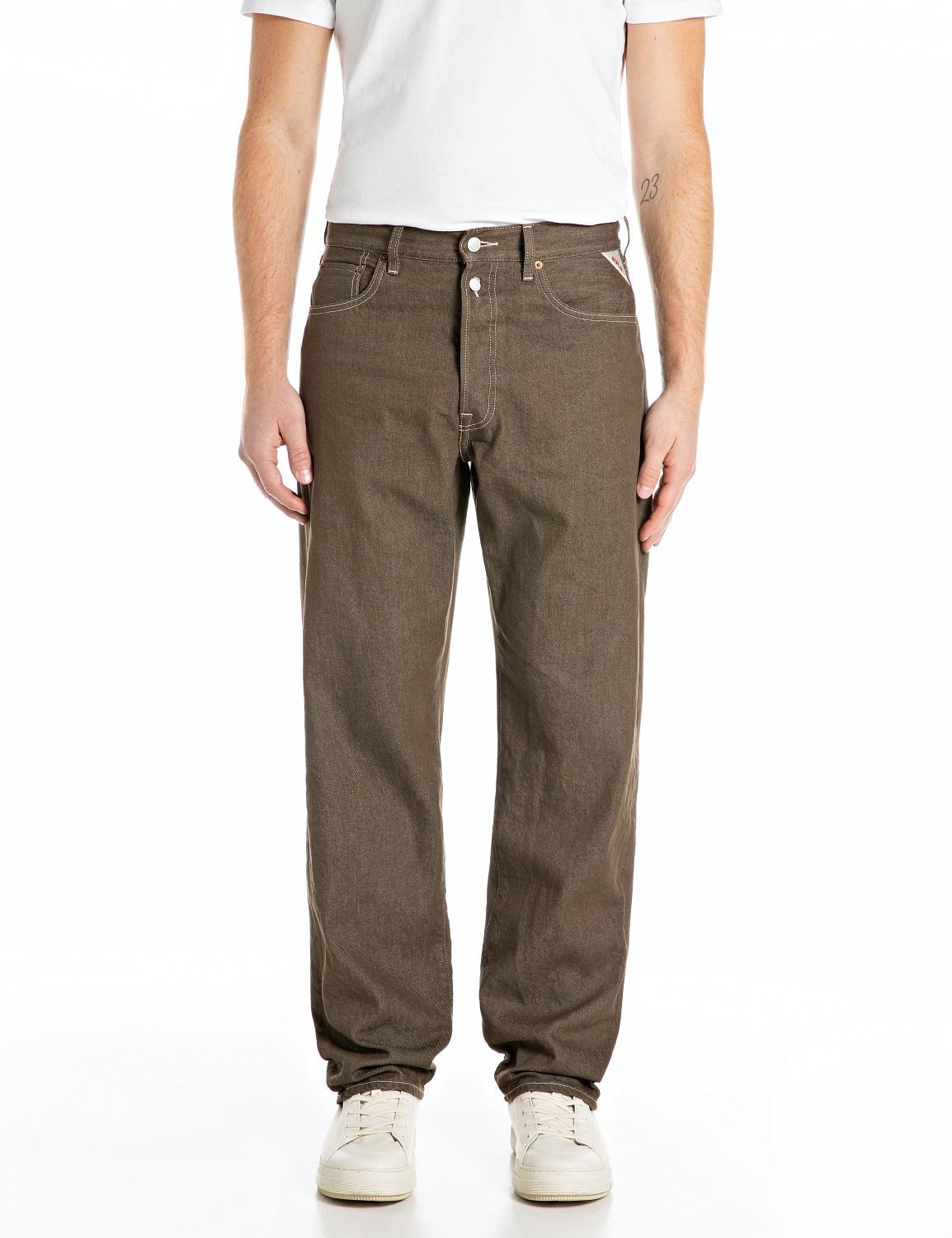 REPLAY 9ZERO1 11.5オンス リサイクルピュアコットンデニム (セットアップデニム) リプレイ パンツ ジーンズ・デニムパンツ カーキグリーン【送...