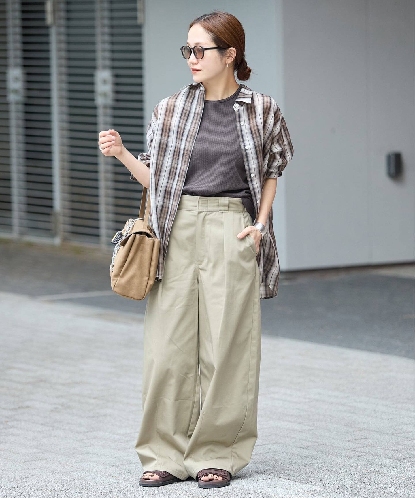 JOURNAL STANDARD コットンシルクチェック シャツ ジャーナル スタンダード トップス シャツ・ブラウス ブラウン ブルー