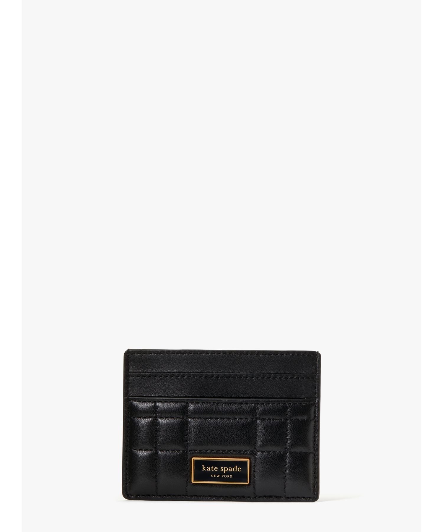 【SALE／50%OFF】kate spade new york エブリン キルテッド カード ホルダー ケイトスペードニューヨーク 財布・ポーチ・ケース 名刺入れ・カードケース ブラック【送料無料】