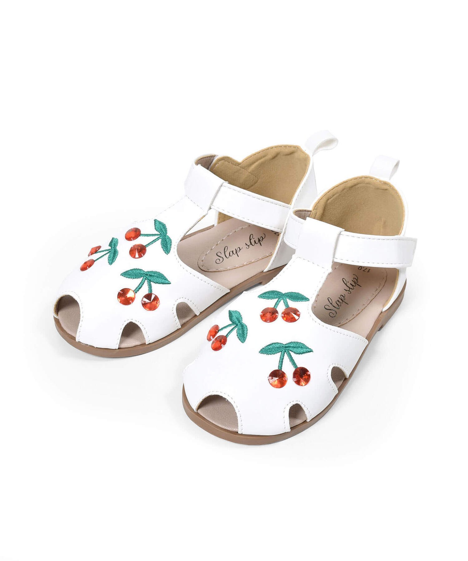【SALE／50%OFF】SLAP SLIP チェリーモチーフサンダル(14~18cm) ベベ オンライン ストア シューズ・靴 サンダル ホワイト ピンクのサムネイル