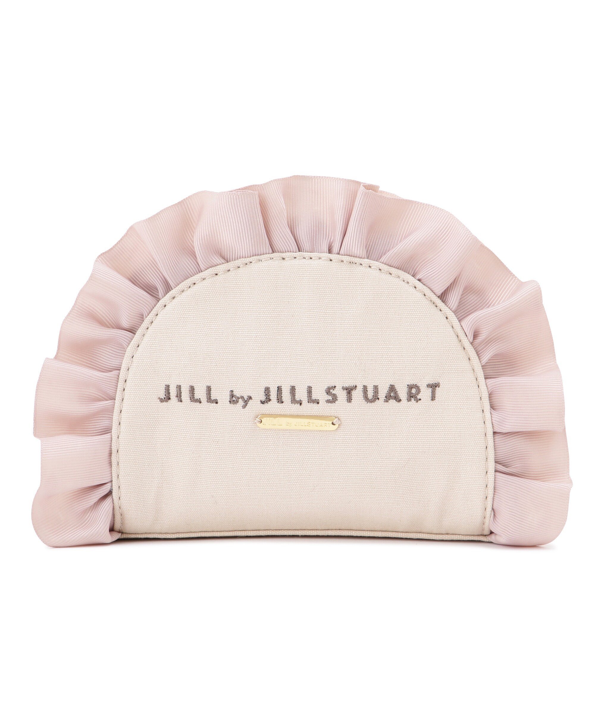 ジルスチュアート コスメポーチ（レディース） JILL by JILL STUART ◇ラウンドフリルポーチ ジル バイ ジル スチュアート 財布・ポーチ・ケース 財布 ピンク ブラック【送料無料】