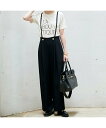 Rouge vif la cle ジョーゼットサスペンダーパンツ ルージュ・ヴィフ ラクレ パンツ その他のパンツ ブラック ホワイト【送料無料】