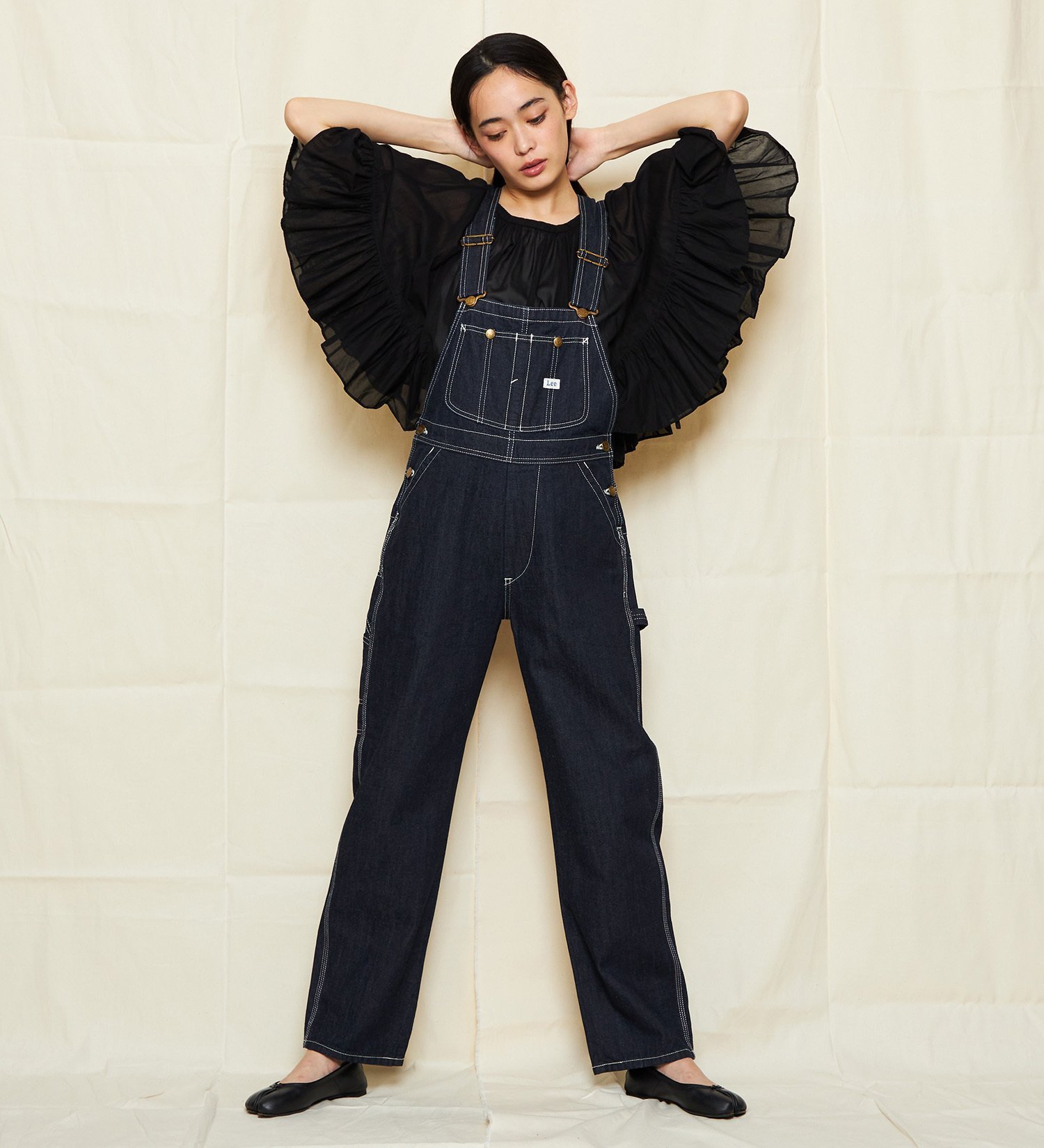 Lee Lee テーパードオーバーオール/サロペット DUNGAREES【運動会コーデ】【スッキリシルエット】 エドウインオンラインモール オールインワン・オーバーオール オーバーオール・サロペット ブラック ブルー ホワイト【送料無料】