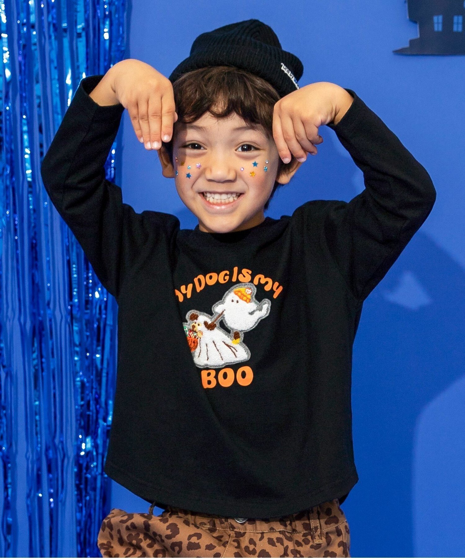 【SALE／10%OFF】BREEZE 【リンク】アニマルハロウィンTシャツ エフオーオンラインストア トップス カットソー・Tシャツ イエロー ブルー ブラックのサムネイル