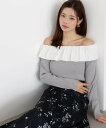 PROPORTION BODY DRESSING フリルオフショル2wayニット プロポーションボディドレッシング トップス ニット ホワイト ブラウン【送料無料】