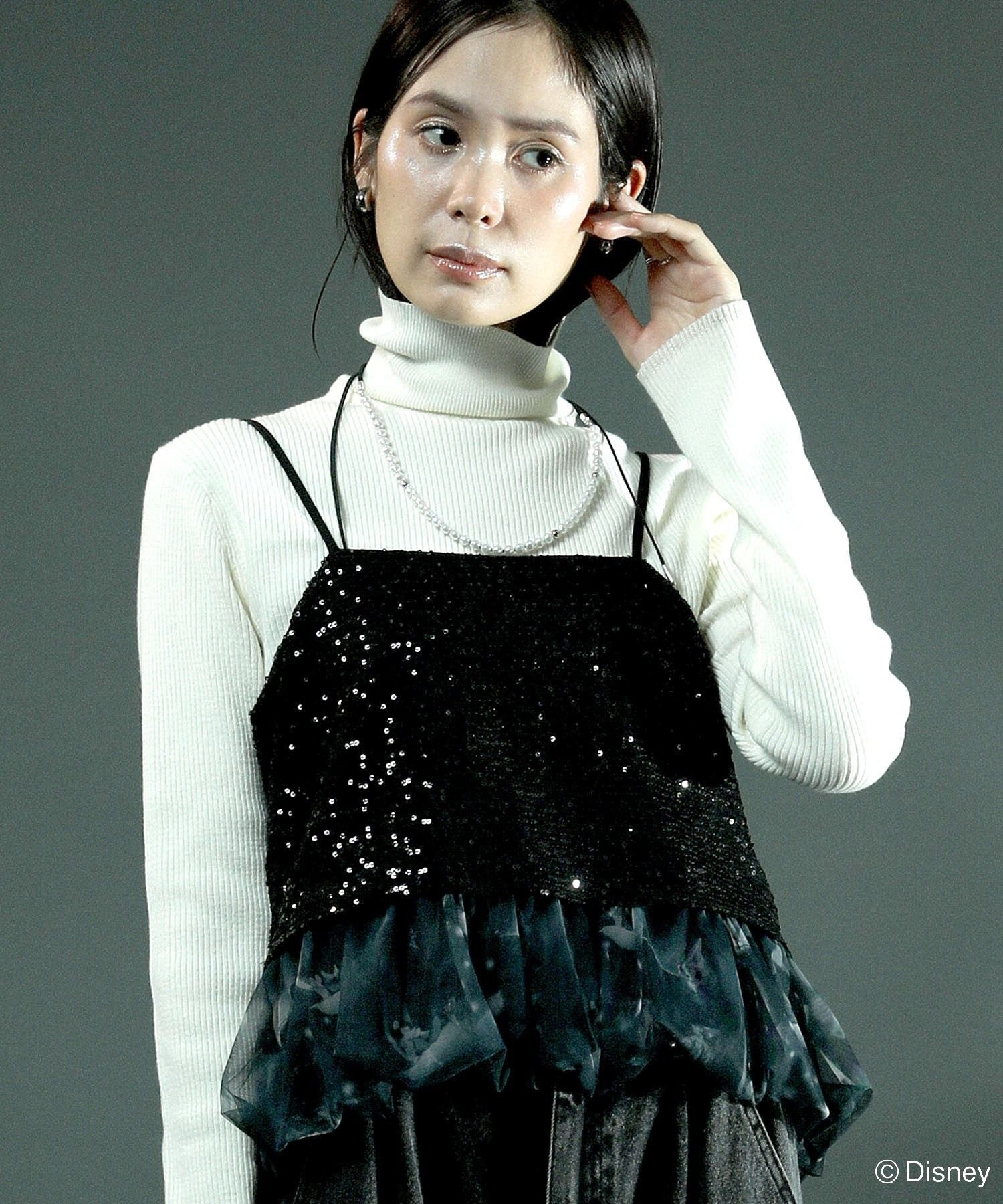 Green Parks FANTASIA/スパンコール総柄ビスチェ グリーンパークス トップス ベスト・ジレ ブラック【送料無料】のサムネイル