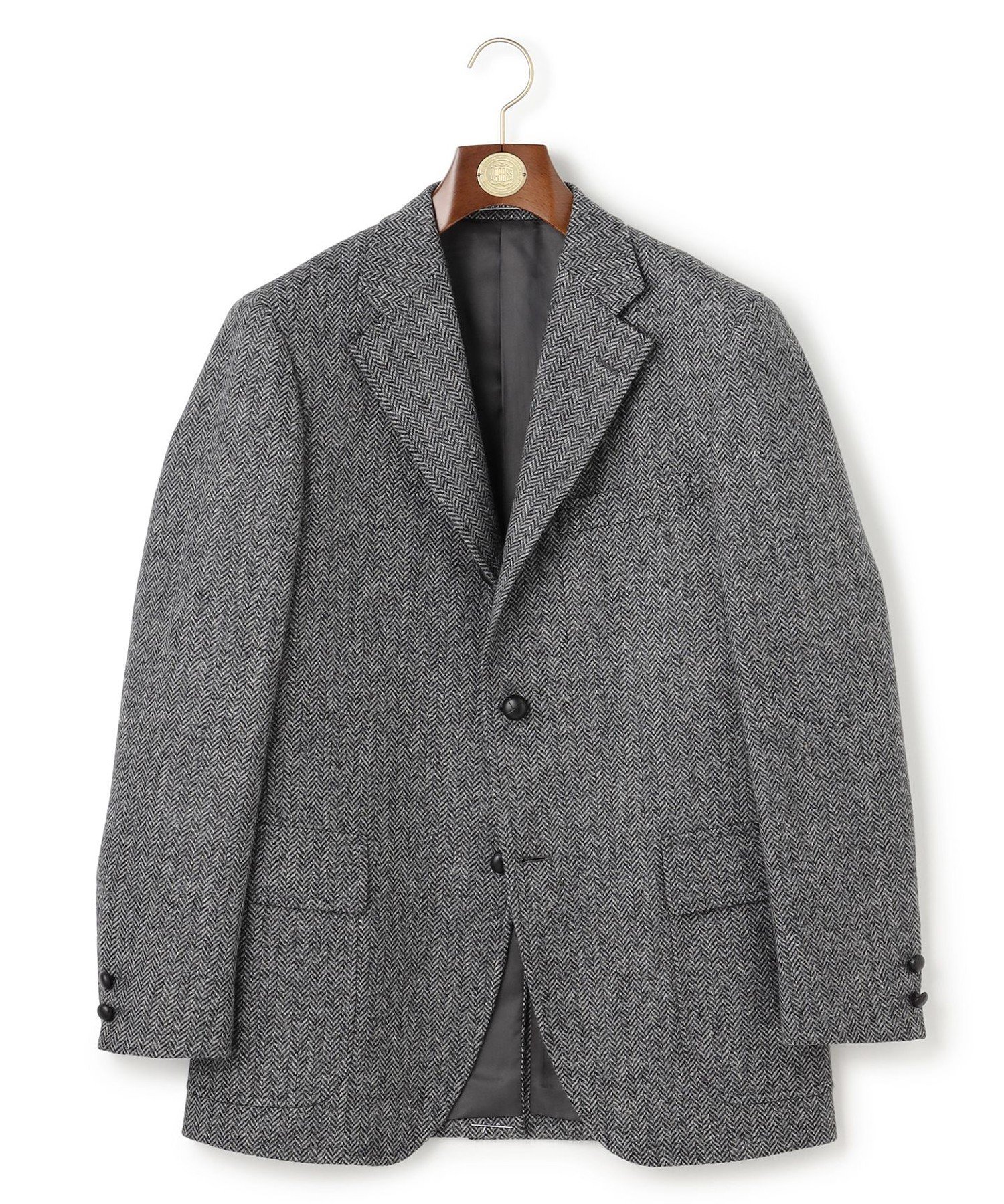 Abraham Moon Herringbone Tweed Sack Sport Coat BRO9LS0703: Grey