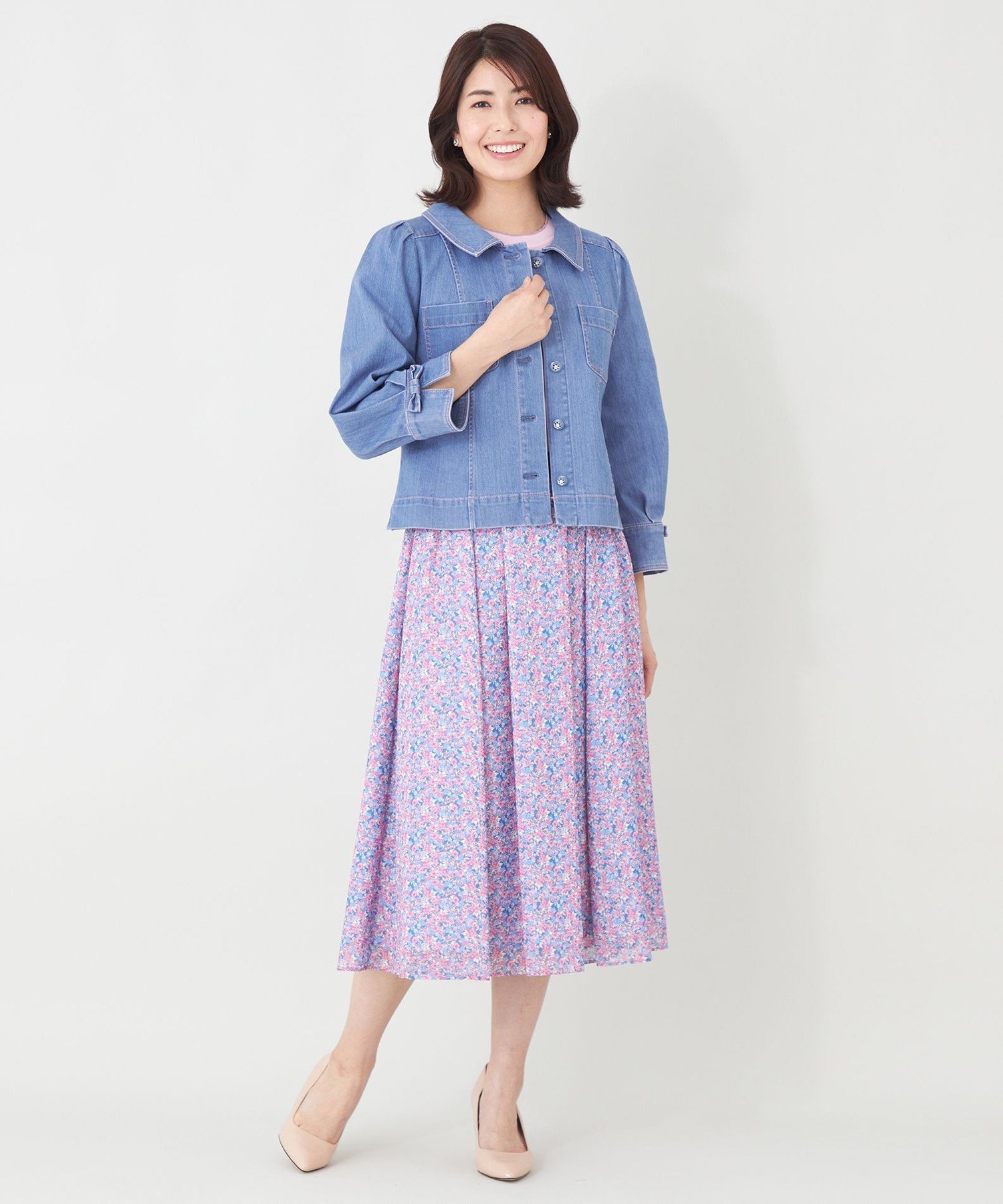 TO BE CHIC エレガンスデニム ステンカラージャケット トゥー ビー シック ジャケット・アウター その他のジャケット・アウター ネイビー ブルー