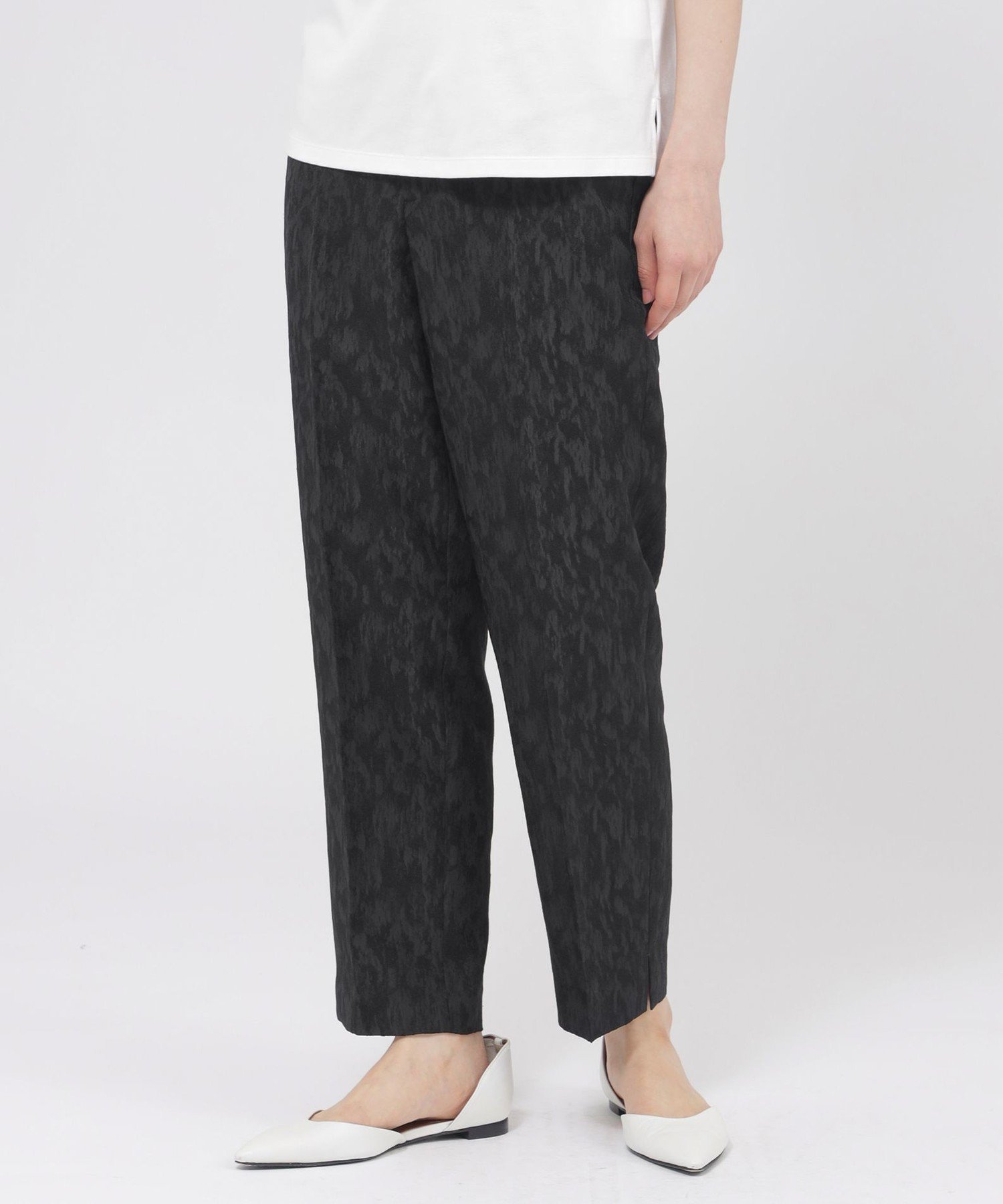 Paul Stuart 【eclat掲載】【ウォッシャブル】リネンライクストレッチジャカード パンツ ポール・スチュアート パンツ スラックス・ドレスパンツ ネイビー ベージュ