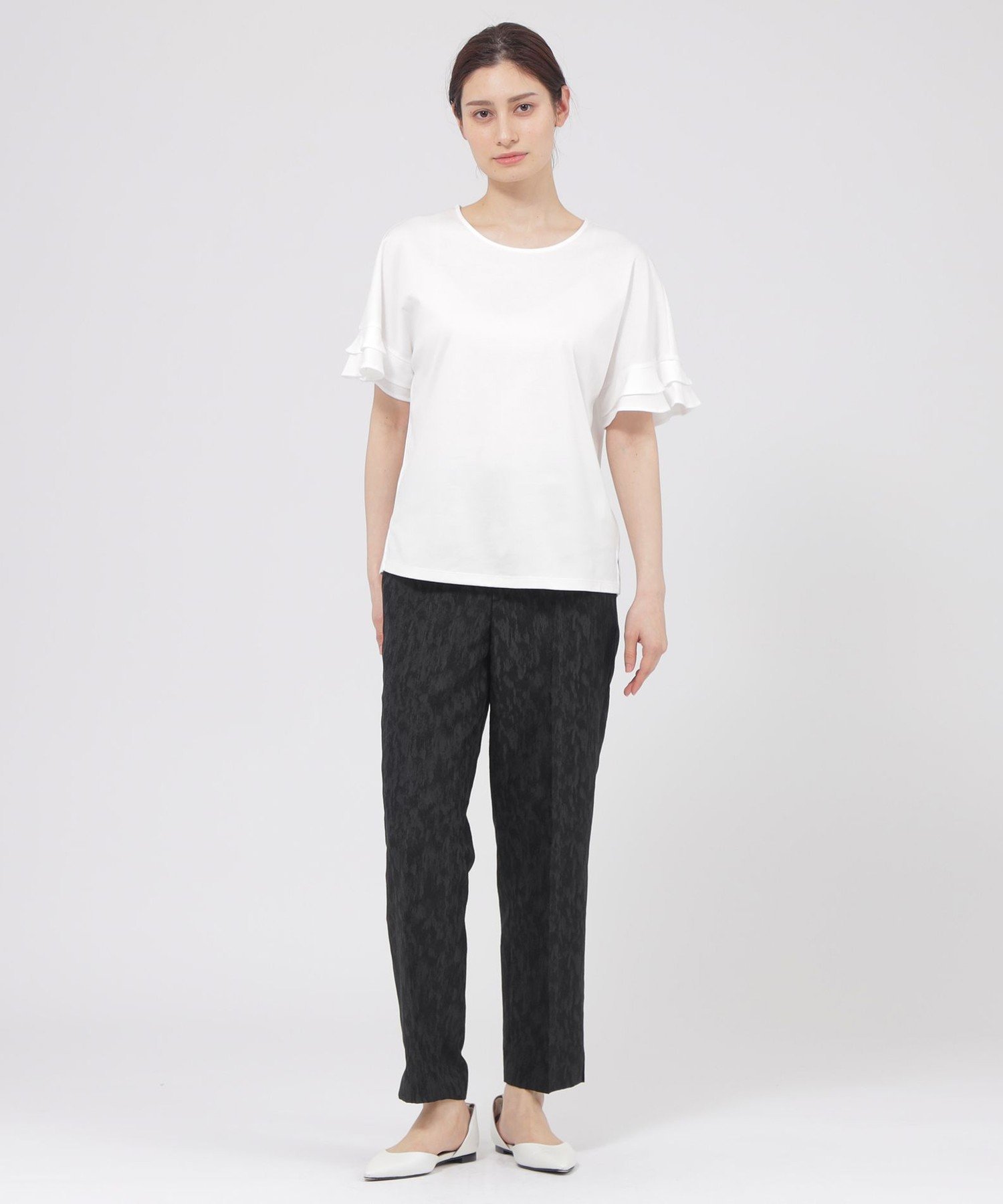 Paul Stuart 【eclat掲載】【ウォッシャブル】リネンライクストレッチジャカード パンツ ポール・スチュアート パンツ スラックス・ドレスパンツ ネイビー ベージュ