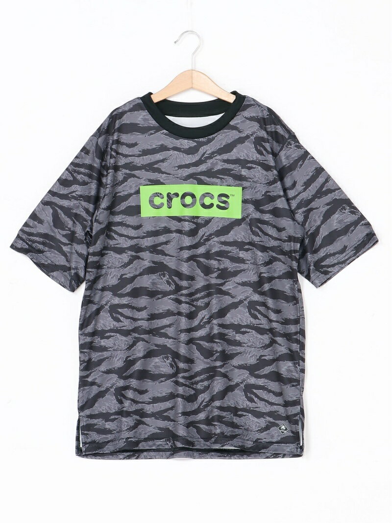 【SALE／80%OFF】crocs CROCS/(K)総柄プリントTシャツ ニッキー カットソー キッズカットソー ブラック ホワイト