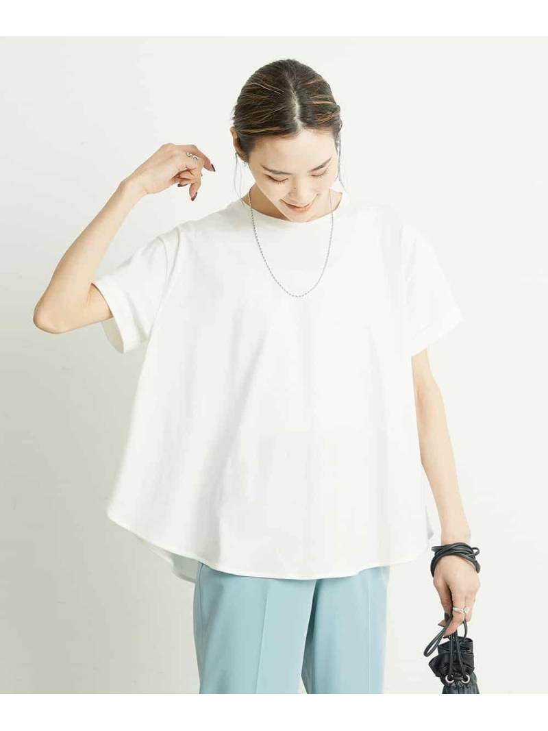 【SALE／40%OFF】MICHEL KLEIN サーキュラーコットンカットソー ミッシェルクラン トップス その他のトップス グリーン ホワイト【送料無料】のサムネイル