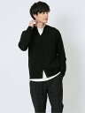 【SALE/55%OFF】TAKA-Q ウォッシャブル ウール混 スタンド ニットカーディガン タカキュー トップス カーディガン グレー ブラック(4)