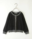 【SALE/30%OFF】ikka 7Gリブ配色ニットカーディガン(120~160cm) イッカ トップス ニット ブラック