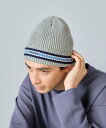 【SALE/48%OFF】LAKOLE ラインロゴニットワッチ ラコレ 帽子 ニット帽・ビーニー ネイビー ブラック グレー