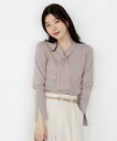 PROPORTION BODY DRESSING パールリングボウタイニット プロポーションボディドレッシング トップス ニット ワインレッド グレー ベージュ【送料無料】