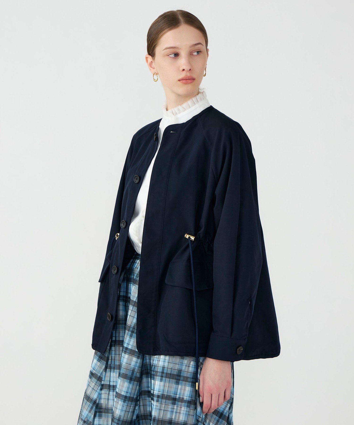BUYING WEAR 【別注】VACHEMENT ノーカラージャケット トゥモローランド ジャケット・アウター その他のジャケット・アウター ネイビー