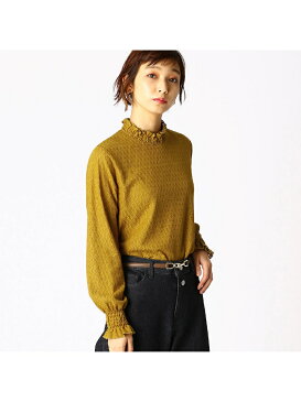 【SALE／50%OFF】COMME CA ISM ハイネックレースブラウスカットソー コムサイズム カットソー タートルネックカットソー イエロー ホワイト ブラック ブラウン