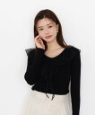 PROPORTION BODY DRESSING レースフリルニット プロポーションボディドレッシング トップス ニット ブラック ホワイト【送料無料】