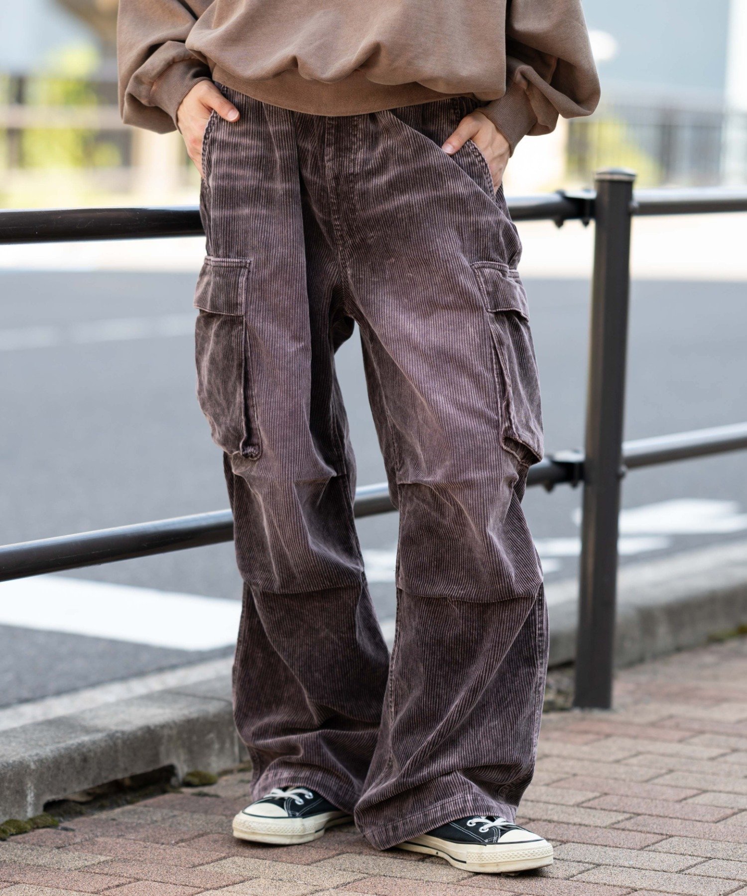 WEGO MEN'S イージーコーデュロイカーゴパンツ ウィゴー パンツ その他のパンツ ブラック ベージュ ブラウン【送料無料】のサムネイル