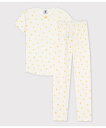【SALE/29%OFF】PETIT BATEAU プリント半袖パジャマ プチバトー インナー・ルームウェア パジャマ ホワイト【送料無料】