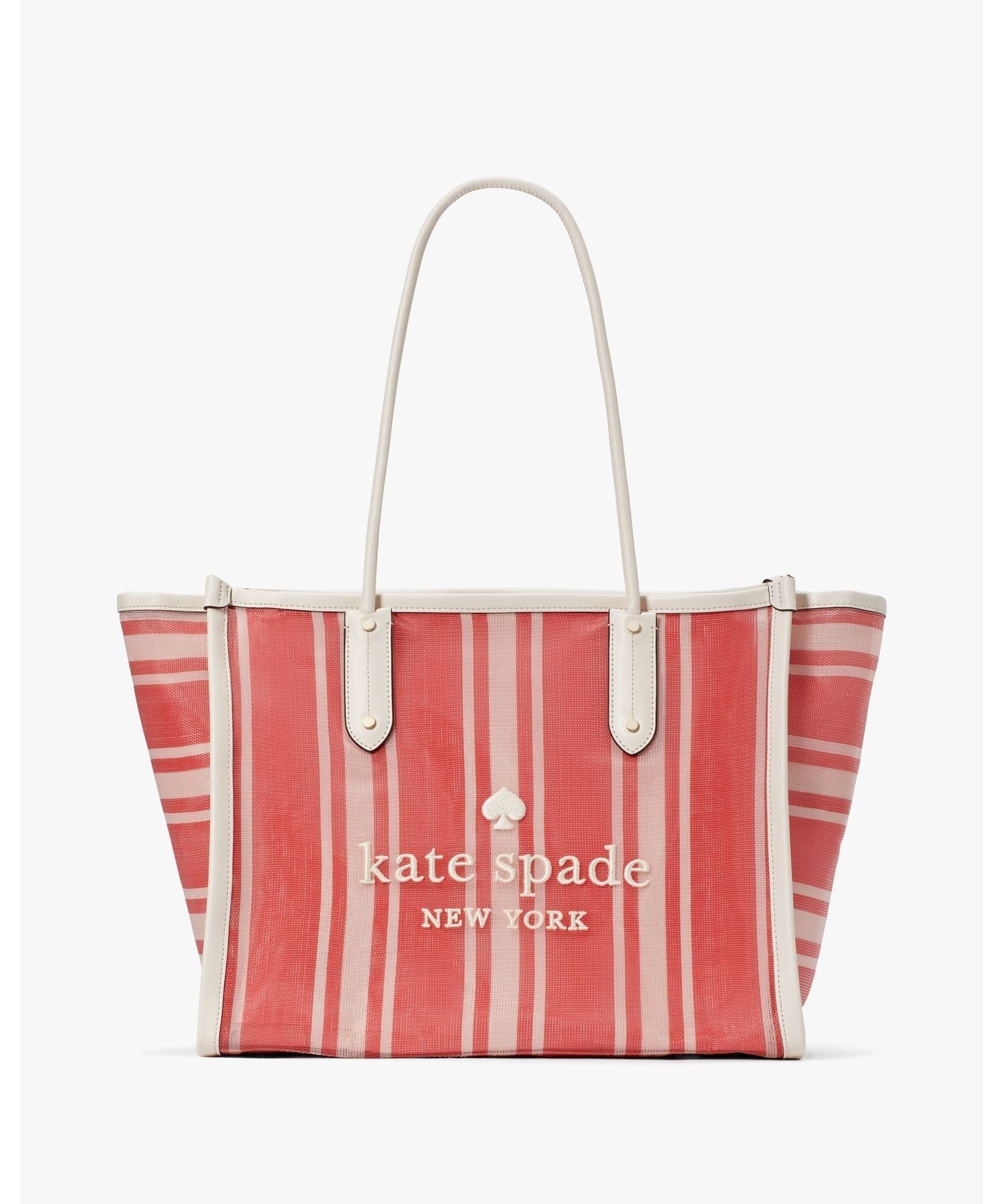 【SALE／70%OFF】kate spade new york エラ ビーチ チェア ストライプ メッシュ XL トート ケイトスペードニューヨーク バッグ トートバッグ レッド【送料無料】