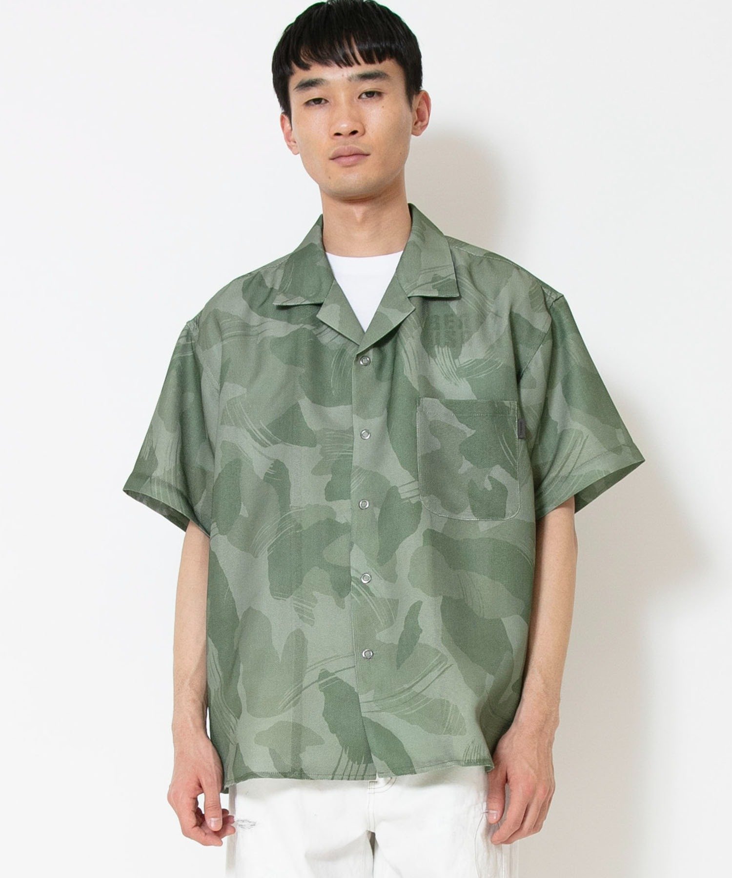 Johnbull Private labo メッシュショートスリーブシャツ ジョンブルプライベートラボ トップス シャツ・ブラウス グリーン カーキグリーン