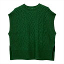 【SALE/35%OFF】Pitta Re:) 【Pitta Re:)】 ラム混ケーブルニットベスト レディース BL05I500DE50V00-70 トーキョーシャツ トップス ベスト・ジレ グリーン(4)
