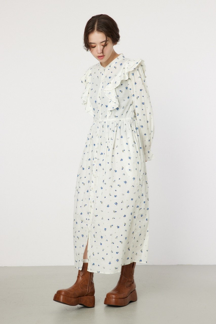 【SALE／40%OFF】RODEO CROWNS WIDE BOWL フラワーパターンフリルワンピース ロデオクラウンズワイドボウル ワンピース・ドレス ワンピース ネイビー レッド ホワイト【送料無料】のサムネイル