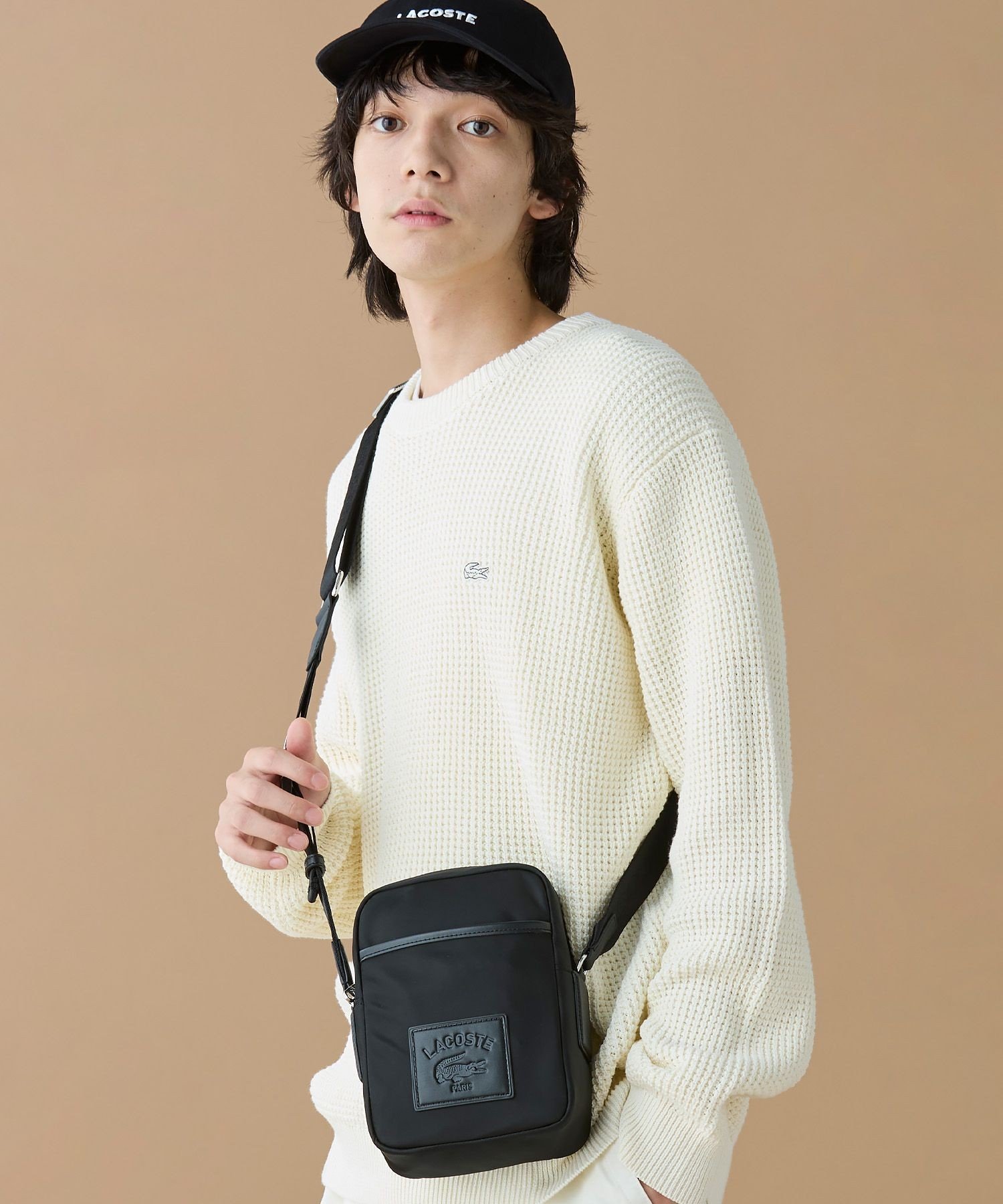 【SALE／30%OFF】LACOSTE ラコステクラシックス ナイロンミニショルダーポーチ ラコステ バッグ ショルダーバッグ ブラック【送料無料】