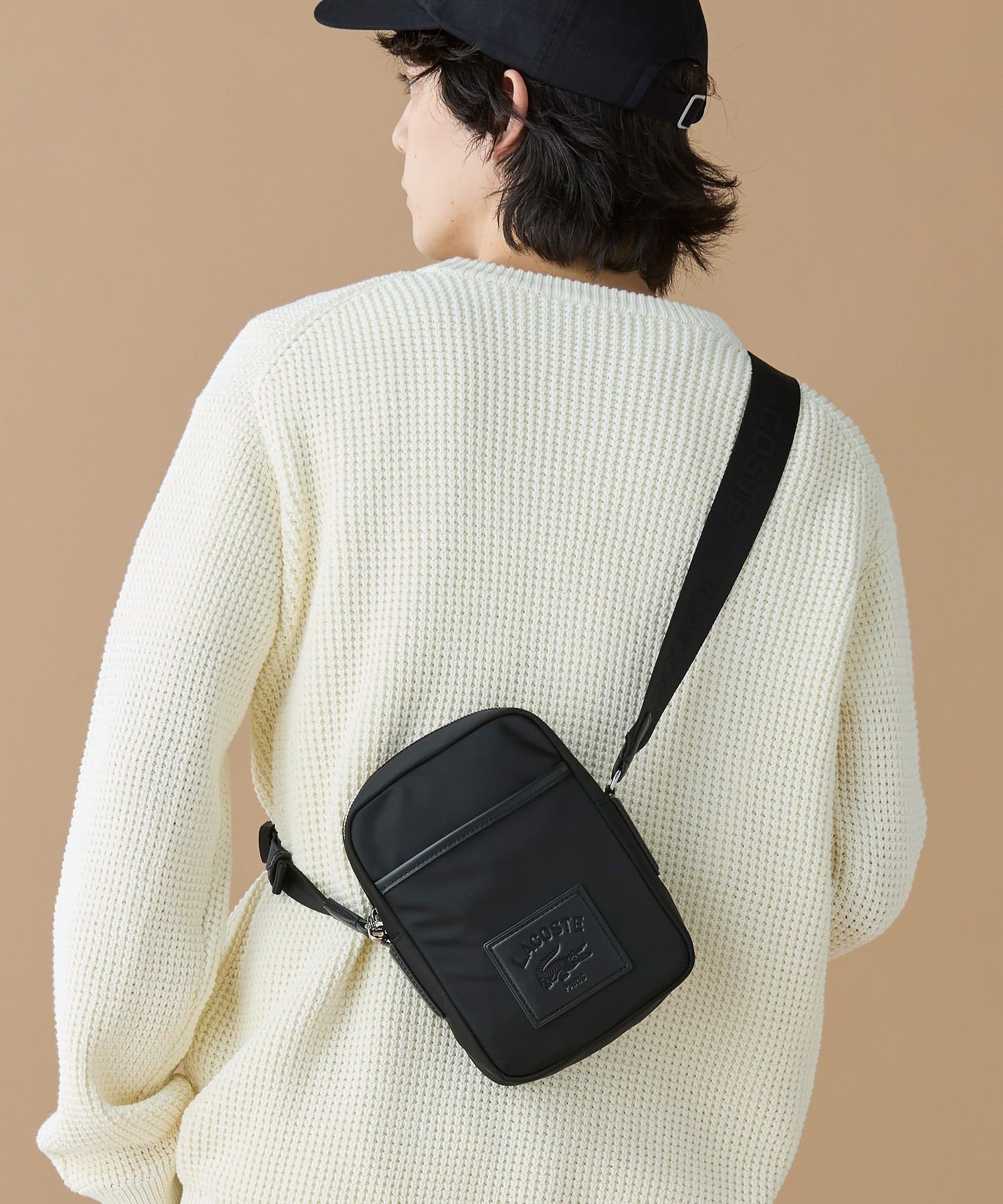 【SALE／30%OFF】LACOSTE ラコステクラシックス ナイロンミニショルダーポーチ ラコステ バッグ ショルダーバッグ ブラック【送料無料】