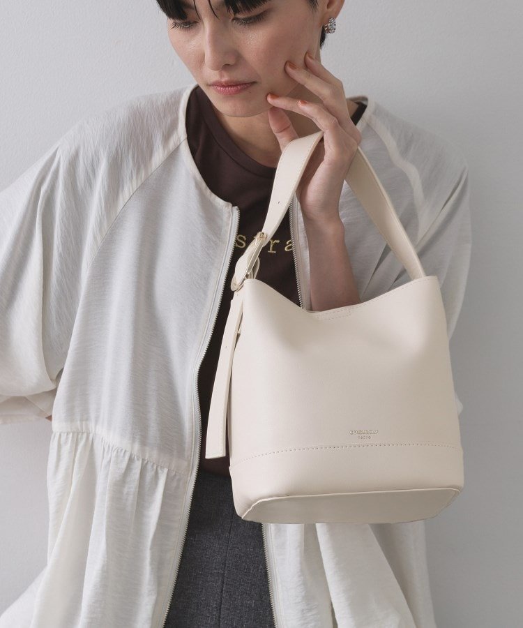 【SALE／10%OFF】OPAQUE.CLIP 【3WAY】スムース合皮ミニショルダーバッグ オペークドットクリップ バッグ ショルダーバッグ ホワイト ブラック【送料無料】のサムネイル