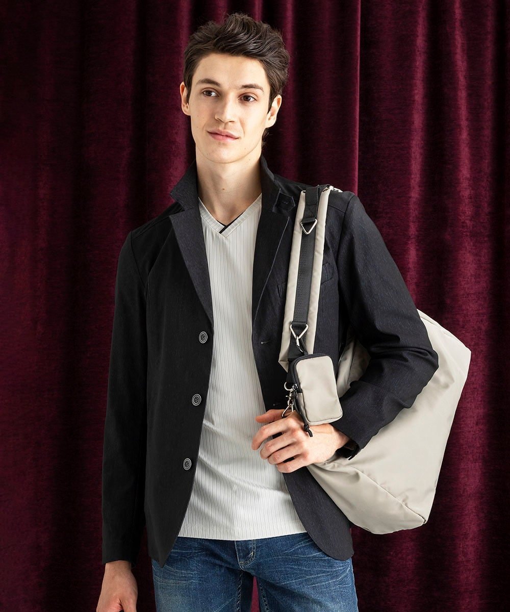 【SALE／30%OFF】MK MICHEL KLEIN homme 【ストレッチ/撥水機能】COMFUN CLOTH (コンファンクロス)/コンバーチブルジャケット ミッシェルクランオム ジャケット・アウター テーラードジャケット・ブレザー ネイビー ブラック【送料無料】