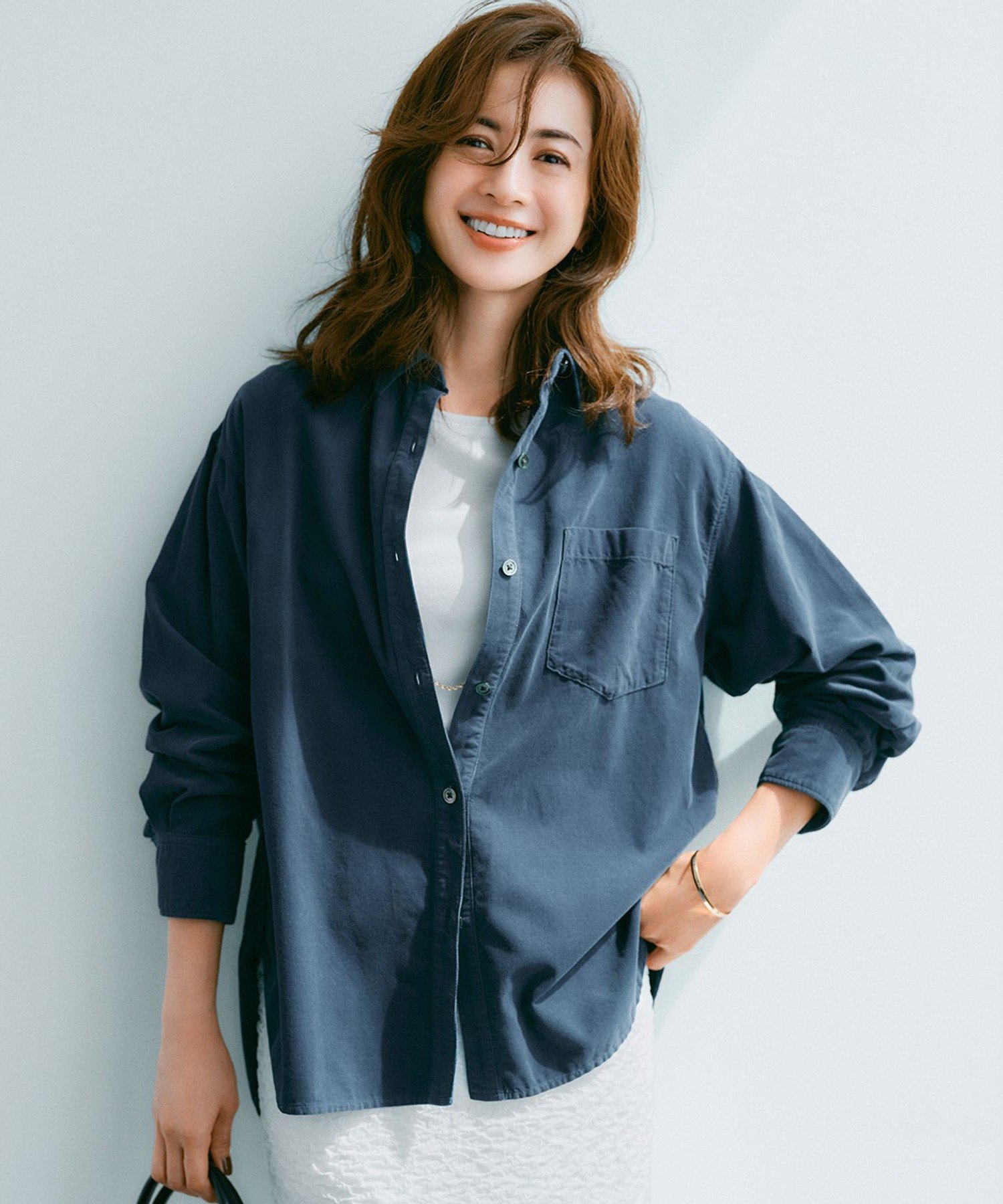 23区 【見上愛さん着用/Oggi11月号掲載】コットン コーデュロイ シャツ ニジュウサンク トップス シャツ・ブラウス ピンク ホワイト【送料無料】のサムネイル