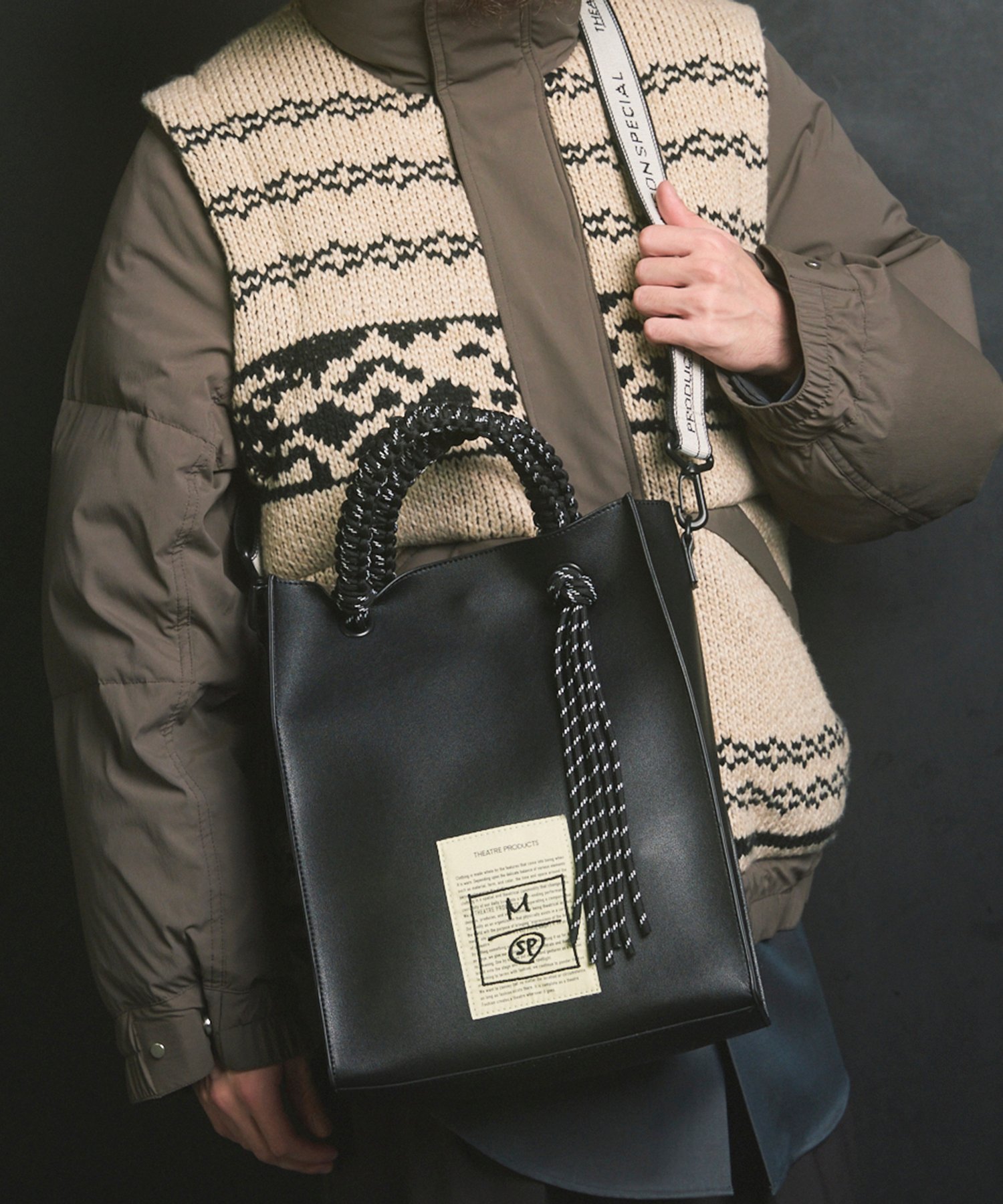 MAISON SPECIAL 【THEATRE PRODUCTS】Collaboration Shoulder Tote Bag メゾンスペシャル バッグ ショルダーバッグ ブラック【送料無料】