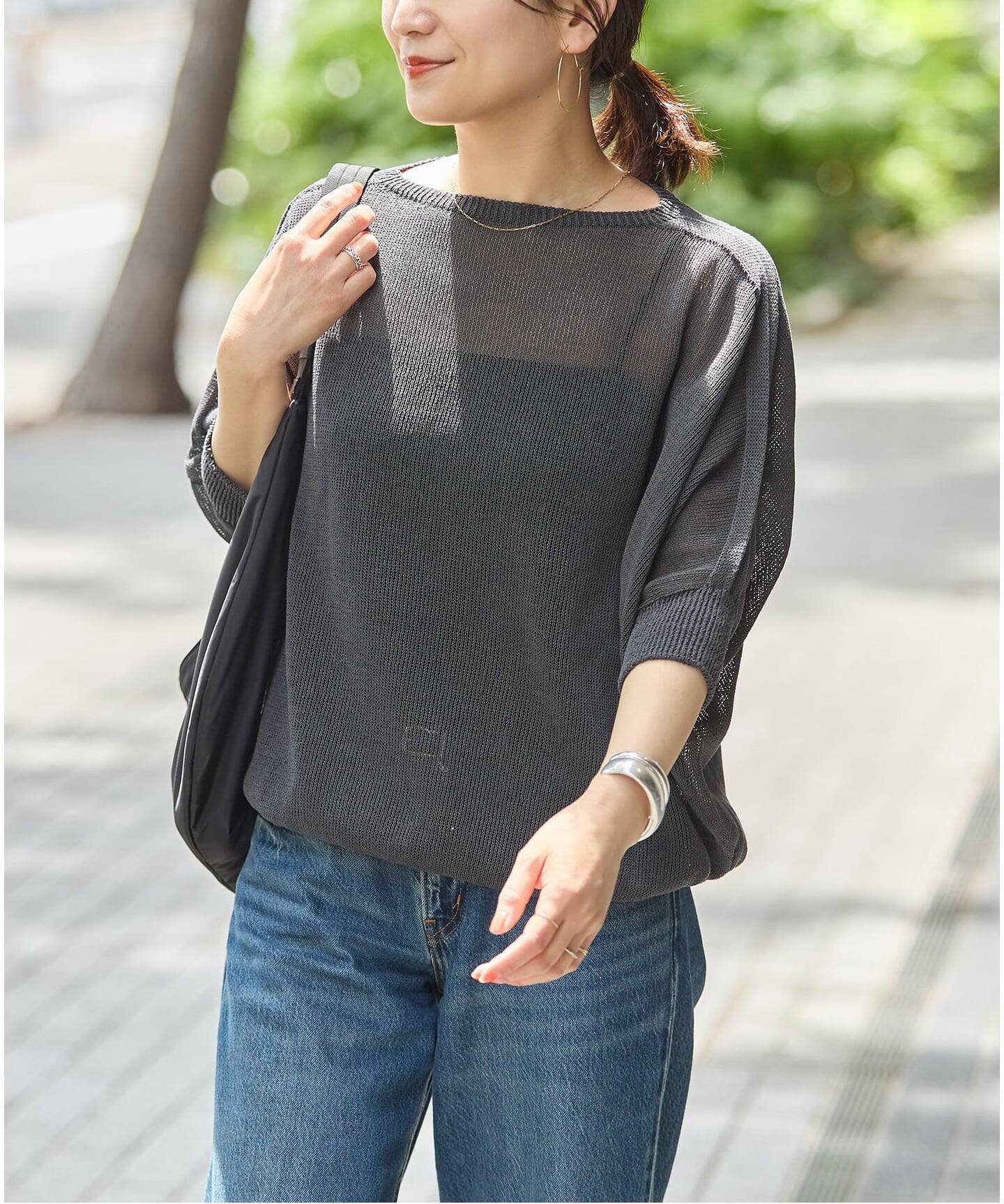 JOURNAL STANDARD ペーパーヤーンドルマンプルオーバー ジャーナル スタンダード トップス ニット ピンク グレー ベージュ