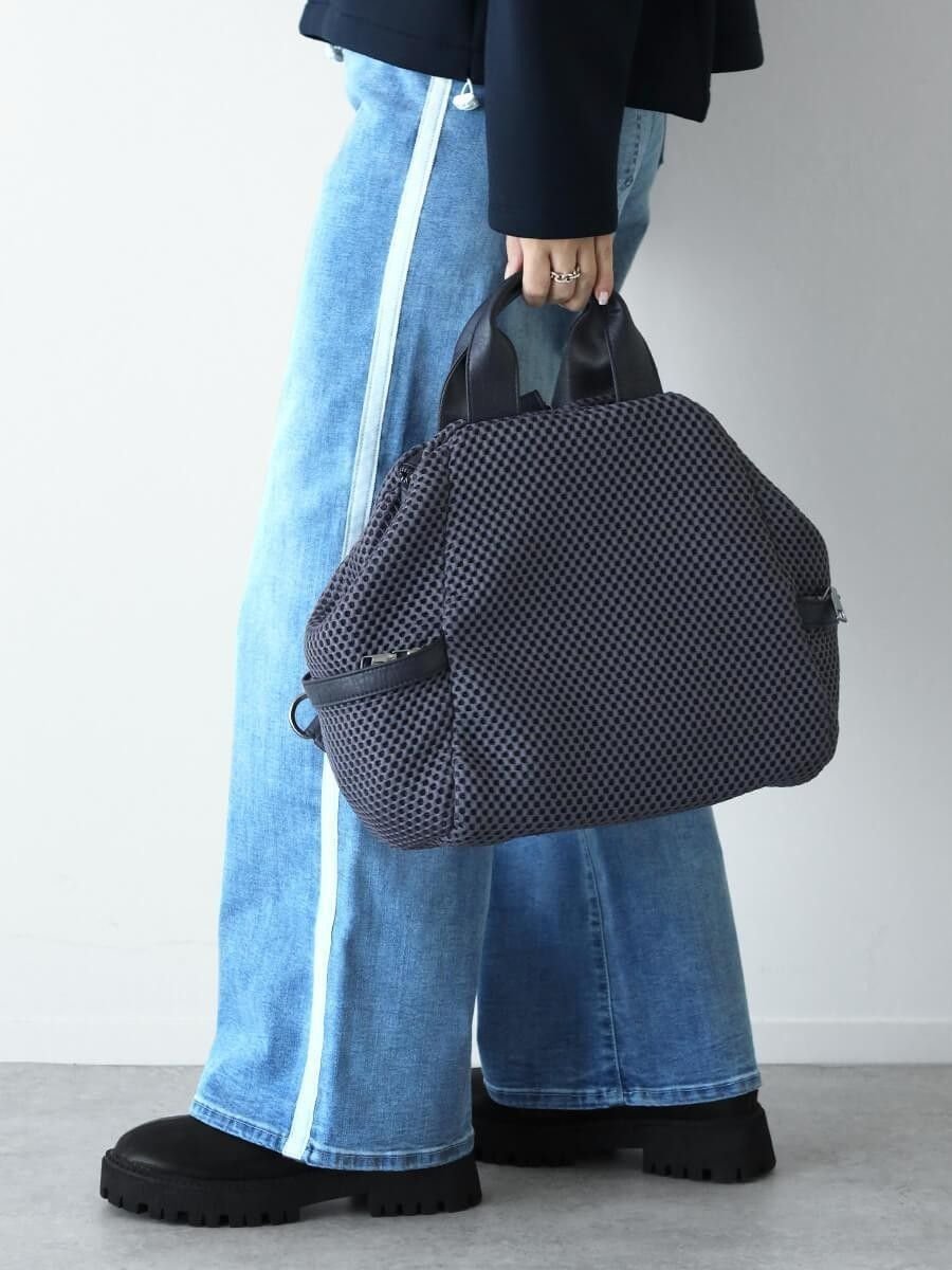 nouer 3WAYメッシュバッグ ラシュッド バッグ ショルダーバッグ ブラック グレー