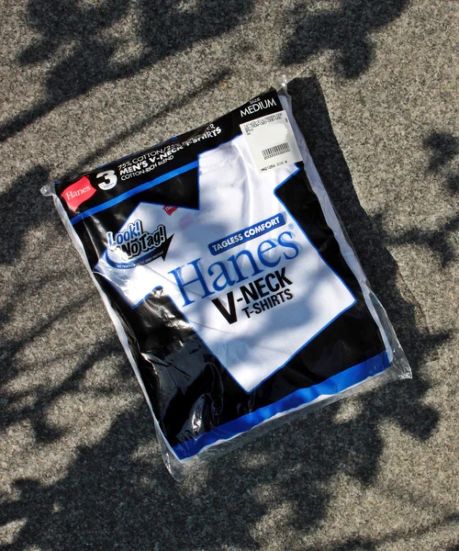 HANES/(M)【HANES】パック入りVネックTシャツ青(3P) HM2125G 010 ジーンズメイト トップス カットソー・Tシャツ ホワイト