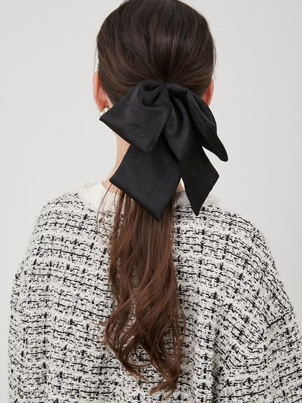 Mila Owen リボンヘアゴム ミラオーウェン ヘアアクセサリー その他のヘアアクセサリー ブラック ホワイト【送料無料】のサムネイル