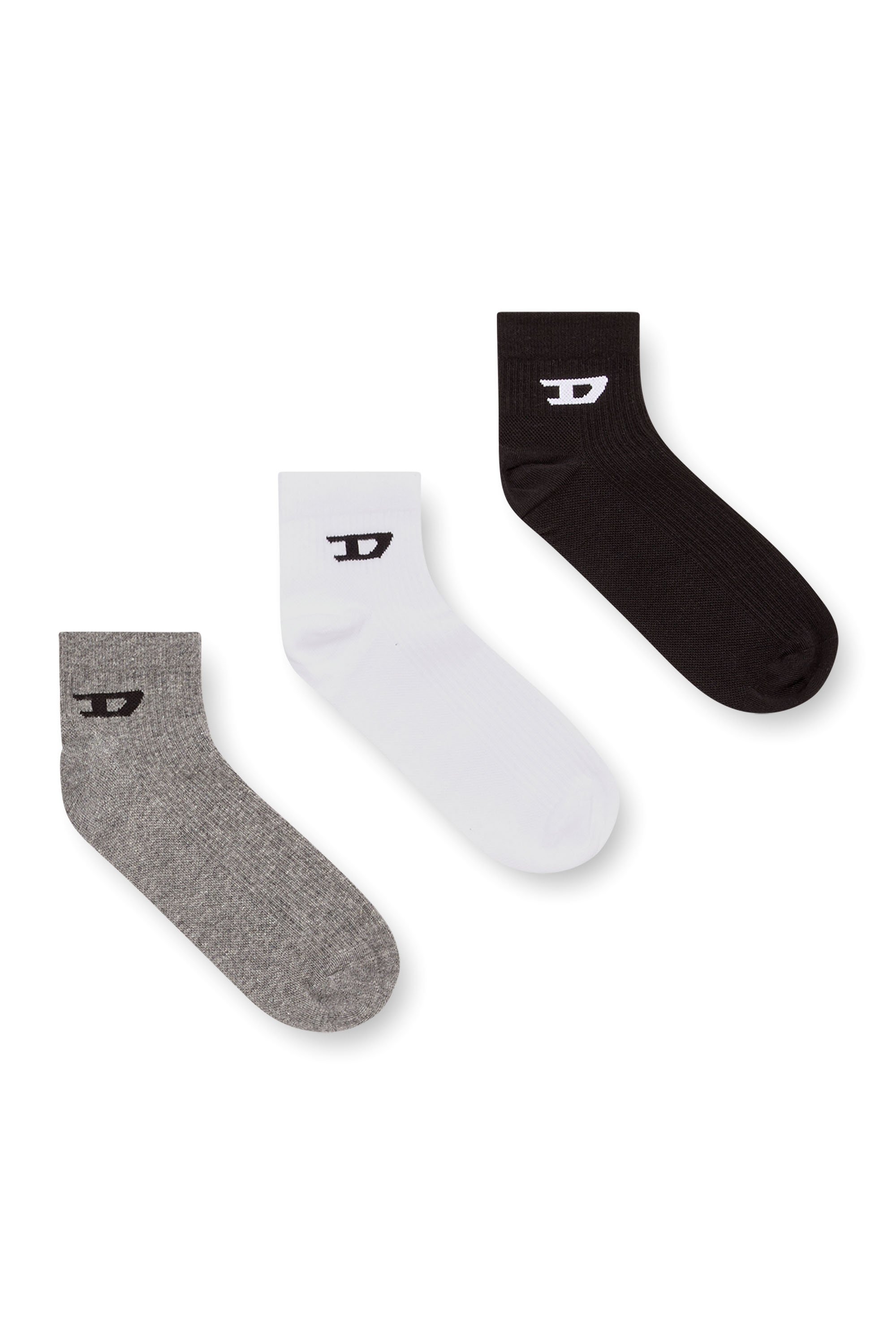メンズ アンクルソックス 3足セット SKM-D-ANKLE -9 ディーゼル 靴下・レッグウェア 靴下 レッド ブラック ホワイト