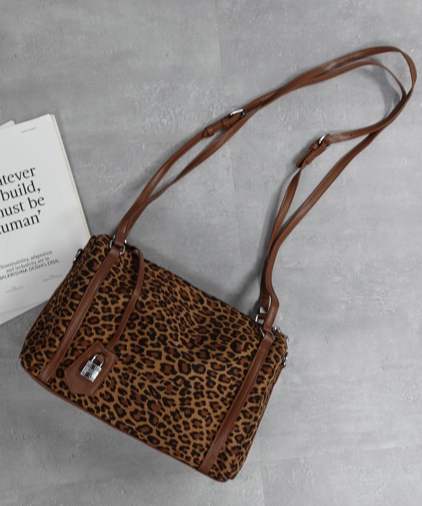 Lots of Love フェイクスエードボストンバッグ コーナーズ バッグ ショルダーバッグ ブラウン ブラック【送料無料】