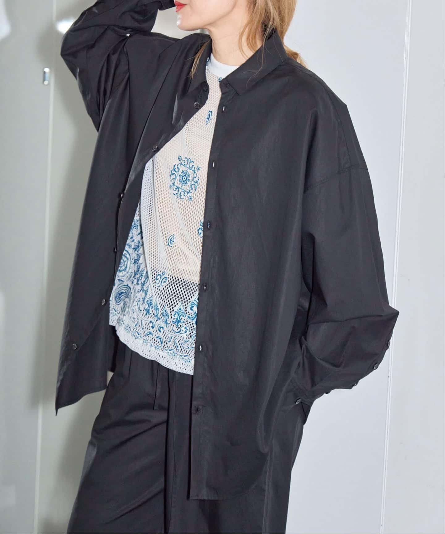 CITYSHOP OVERシャツ シティーショップ トップス シャツ・ブラウス ホワイト ブラック【送料無料】