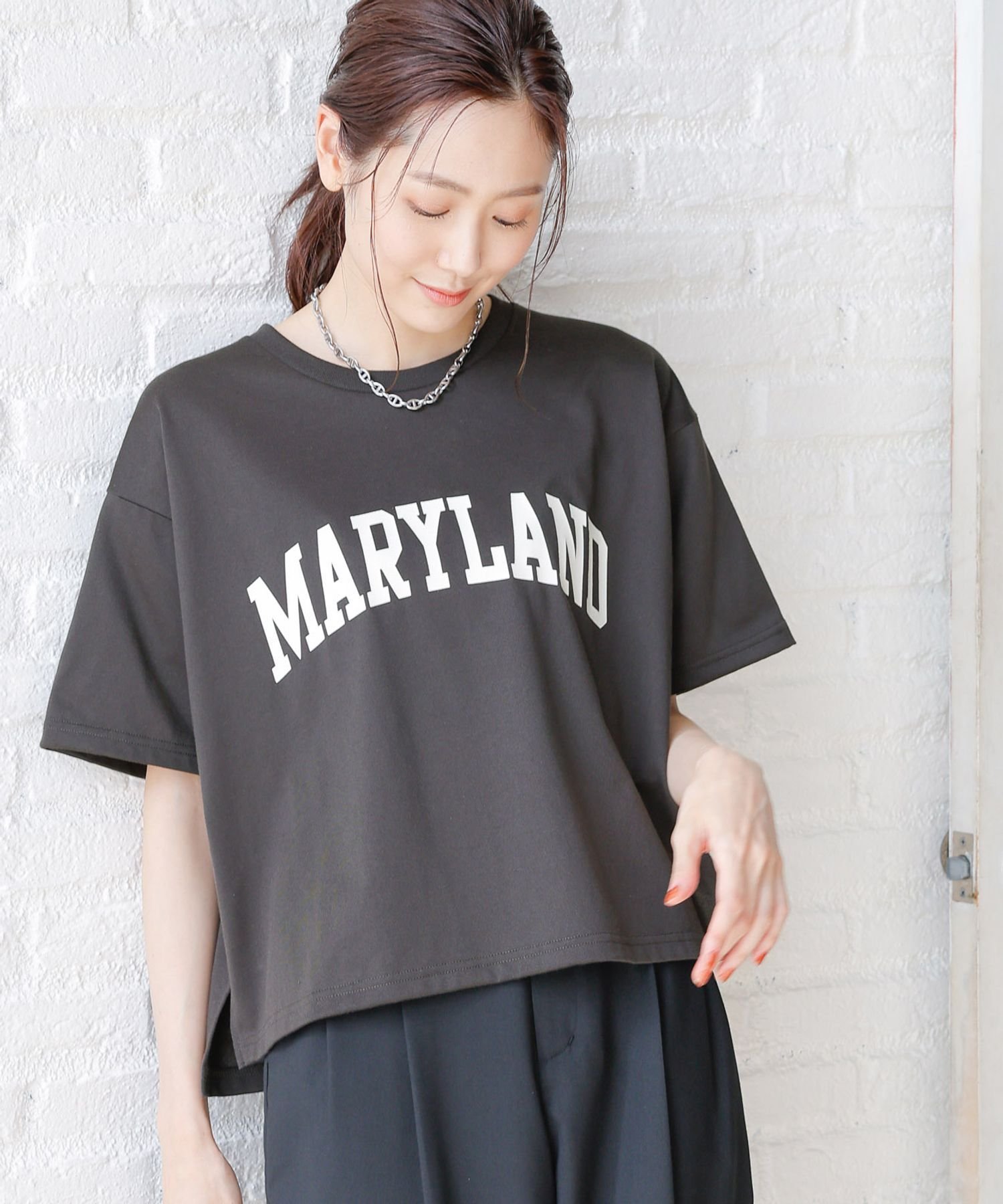 GLOBAL WORK ヘビロッTEEワイドプリントT/992248 グローバルワーク トップス カットソー・Tシャツ ホワイト ブラウン