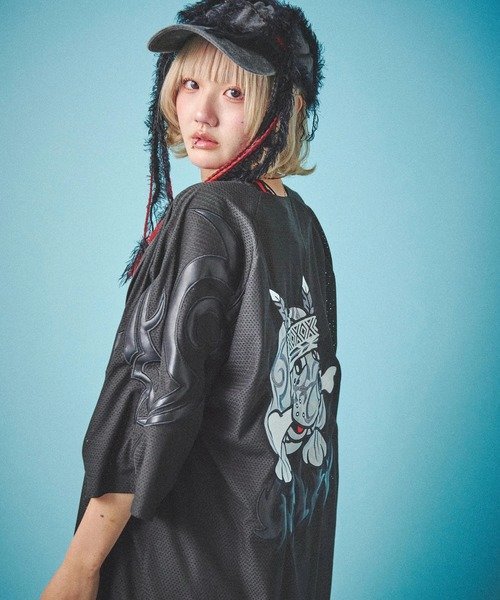 SELECT BRANDS GALFY/ガルフィー 部族長メッシュシャツ SS(MENS) ジャックローズ トップス シャツ・ブラウス ブラック ホワイト【送料無料】