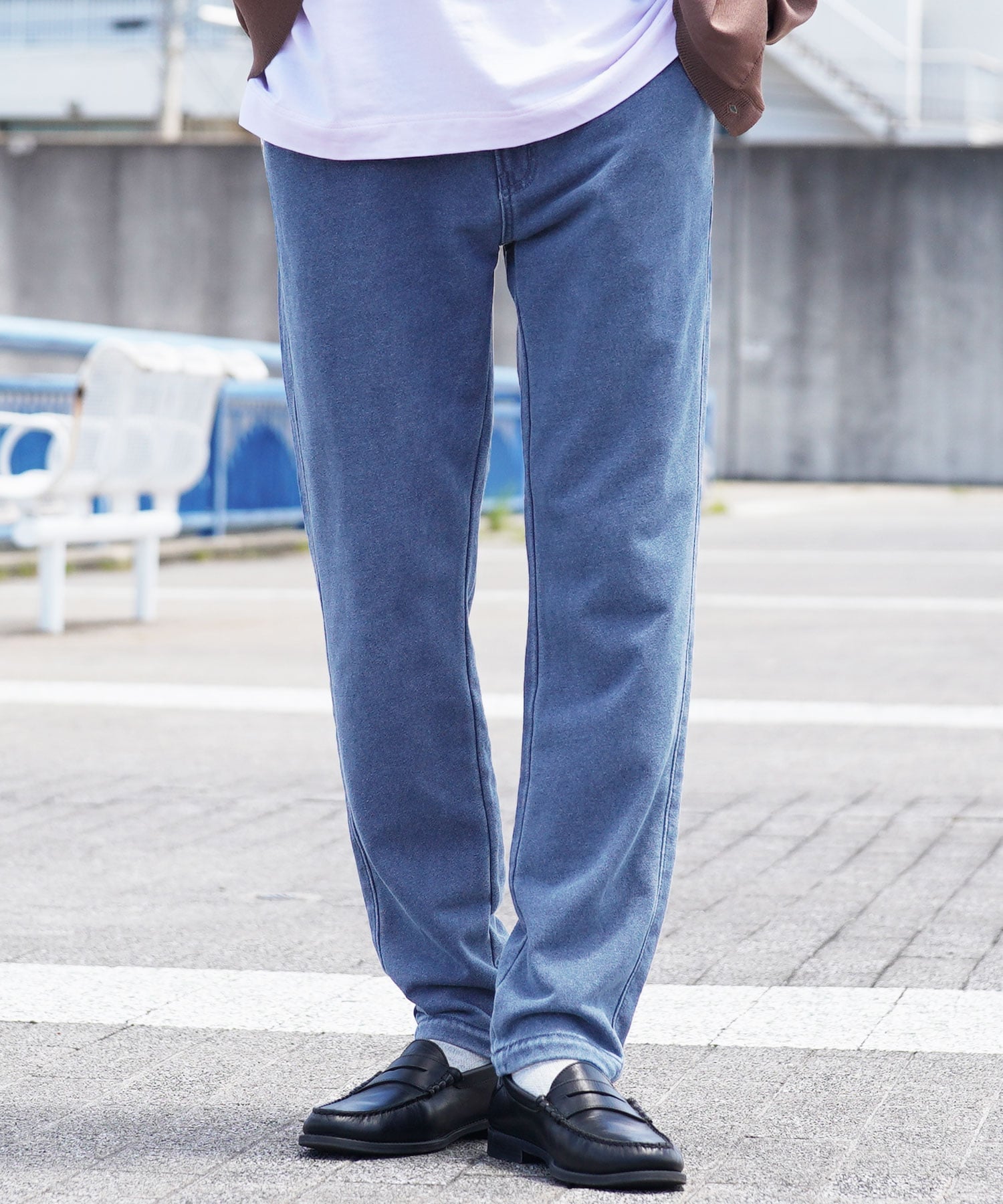 JIGGYS SHOP SELECT 裏毛 スウェットデニム テーパード イージーパンツ 26SS ジギーズショップ パンツ ジャージ・スウェットパンツ ブルー