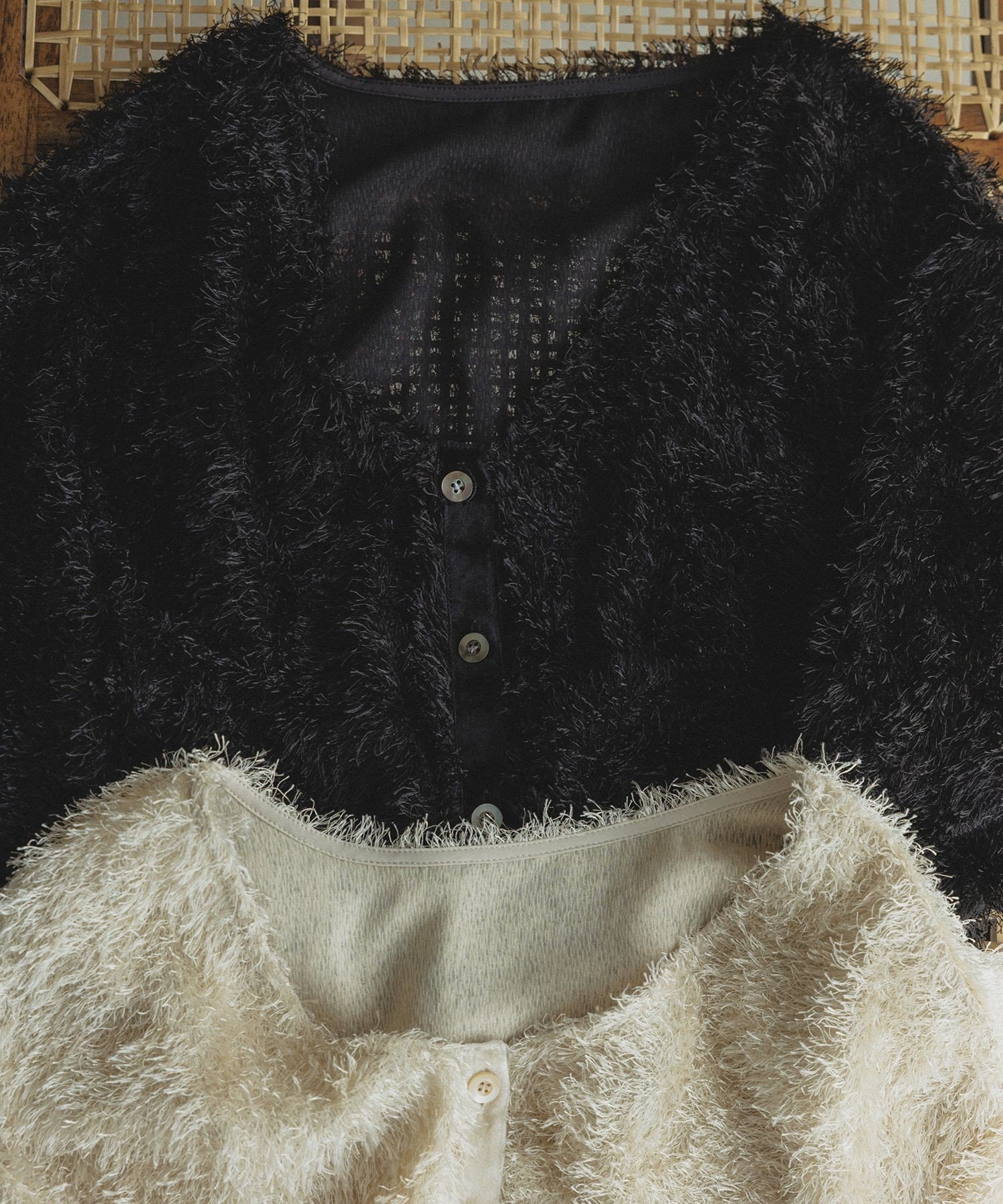 【SALE／50%OFF】SALON adam et rope' 前後2WAYフェザージャガードプルオーバー サロン アダム エ ロペ トップス その他のトップス ベージュ ブラック【送料無料】