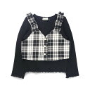 branshes 【おそろい】チェック柄トップスセット ブランシェス トップス カットソー・Tシャツ イエロー ブラック