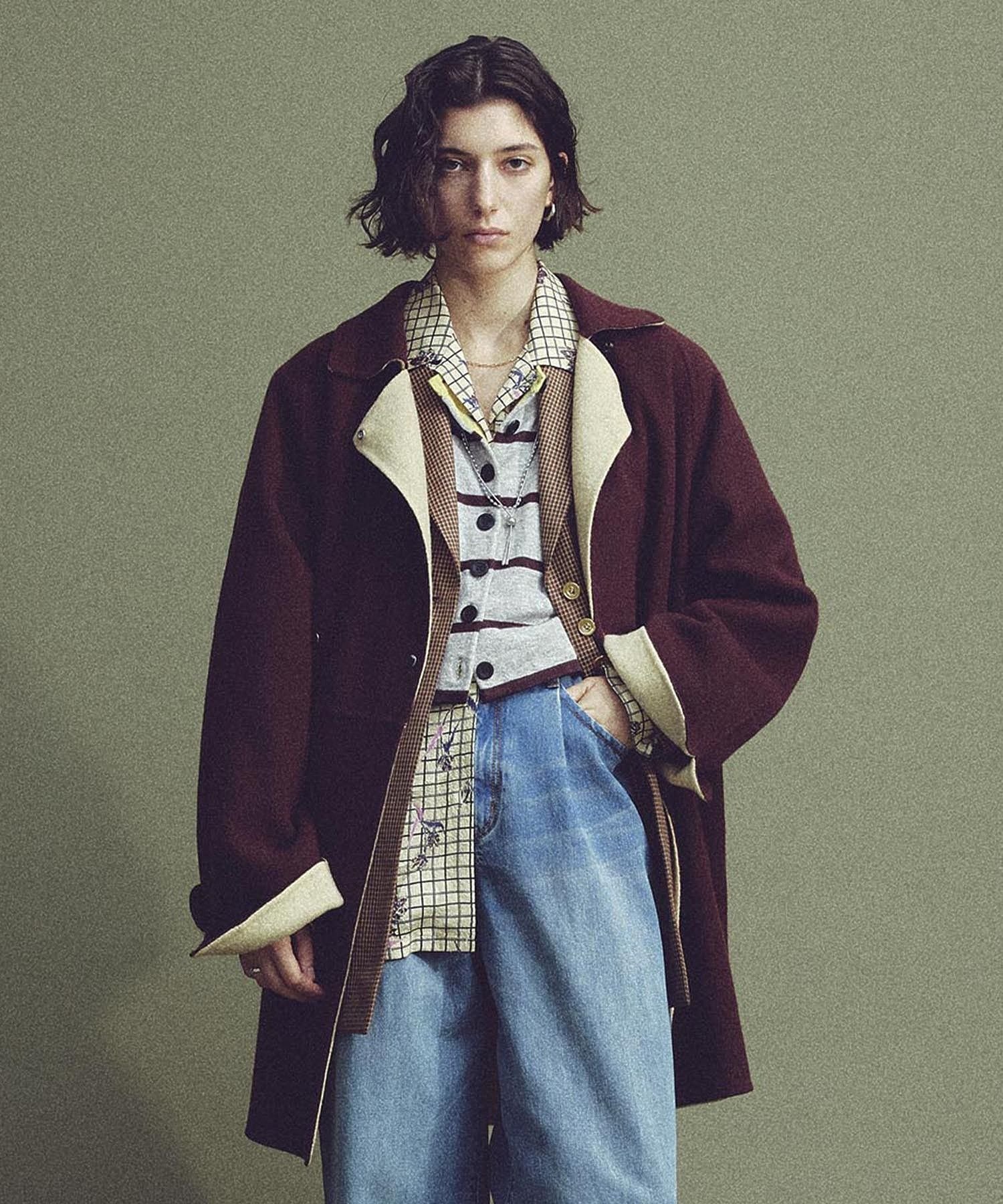 ROSE BUD REVERSIBLE MIDDLE COAT ローズバッド ジャケット・アウター その他のジャケット・アウター ブラウン