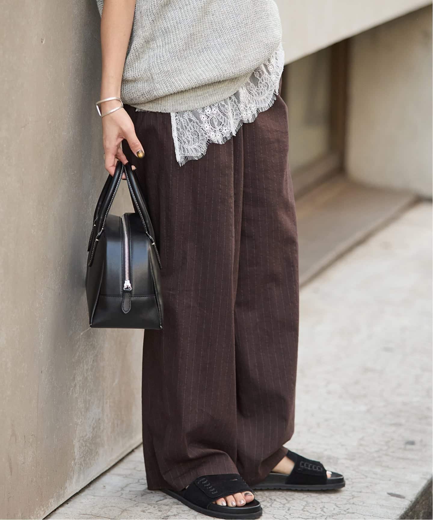 JOURNAL STANDARD 《追加》ウォッシャブルコットンリネンVISストレートパンツ ジャーナル スタンダード パンツ その他のパンツ ブラウン ベージュ ブラック ネイビー