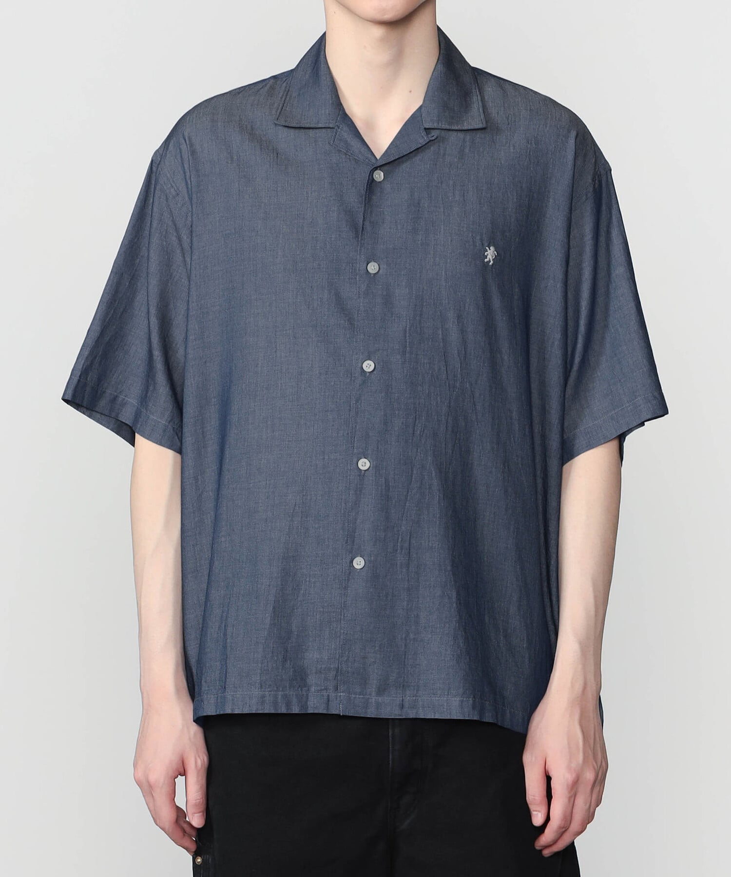 Bshop Gymphlex ｜ シアーインディゴ 半袖オープンカラーシャツ MEN ビショップ トップス シャツ・ブラウス ネイビー